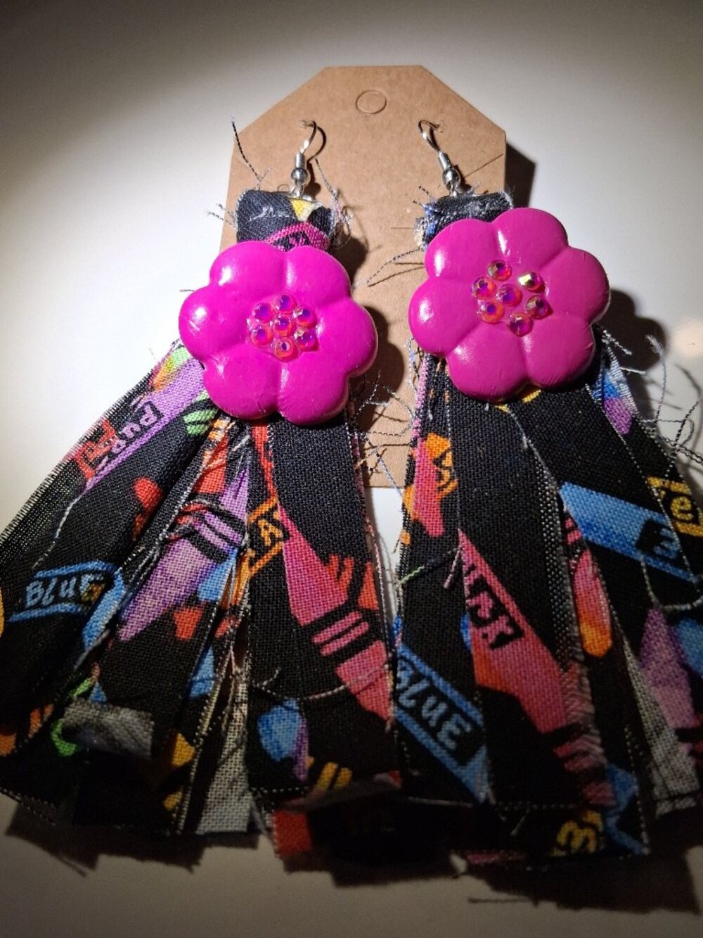 Handmade Fabric Tassel Earring